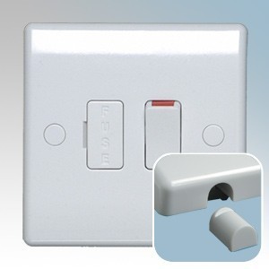 mk 13a dp switched fused connection unit with flex outlet white